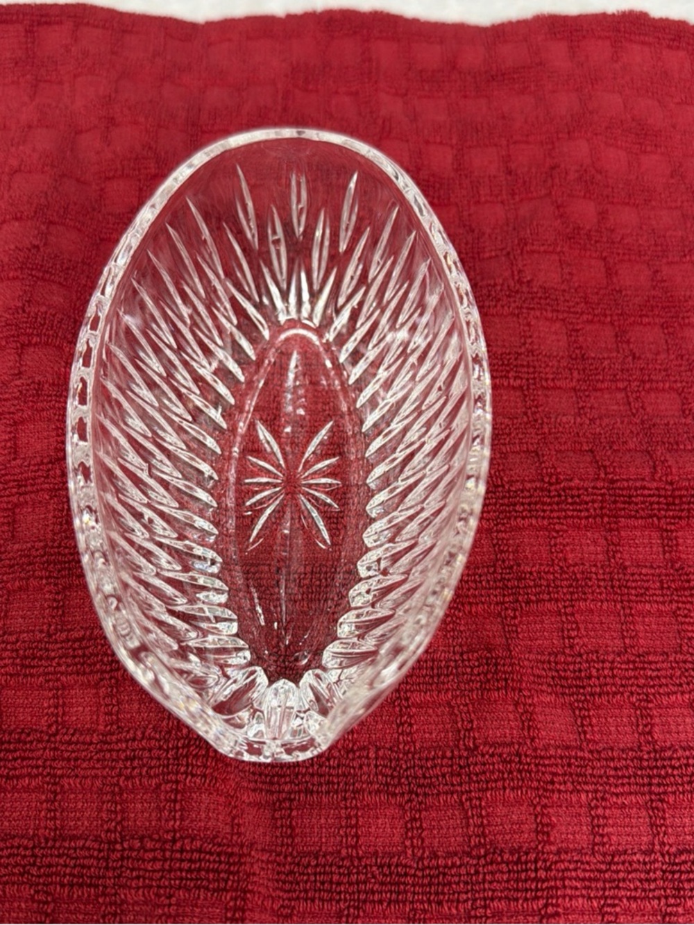Princess House spoon fork holder lead crystal never used